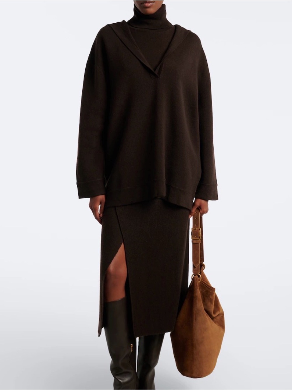 OGL Dark Brown Oversized V-Neck Collar Sweater| 2XL| NWT